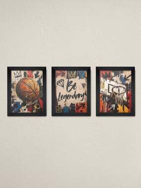 Basketball Framed Wall Art Set of 3